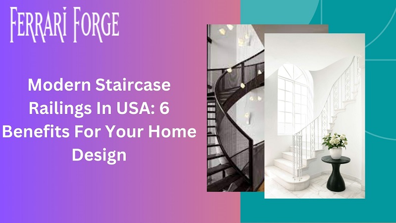 modern staircase railing in USA